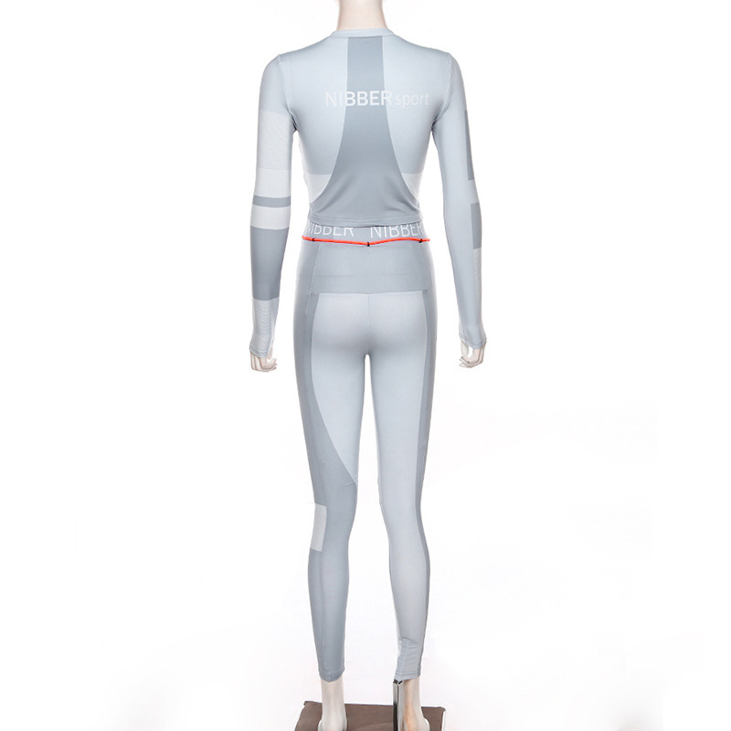 2021 High quality Streetwear two Piece Set Women Soprt suit Outfits Long Sleeve Crop Top and Sweat Pants Tracksuit