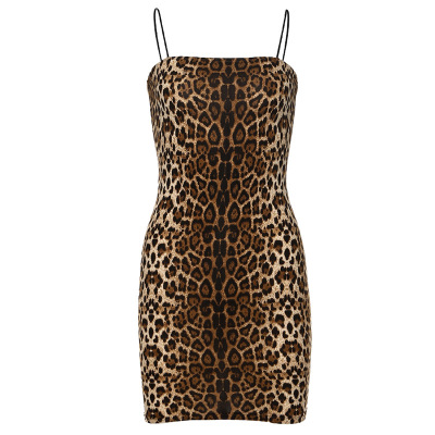 2021 High quality autumn winter women mini party dress leopard tiger print bodycon sexy  clothes club streetwear