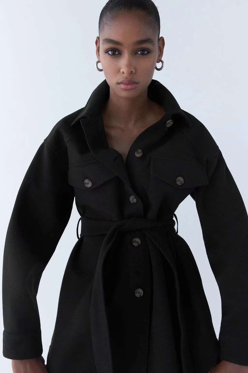 2021 High quality Women Fashion With Belt Loose Woolen Jacket Coat Vintage Long Sleeve Side Pockets Female Outerwear