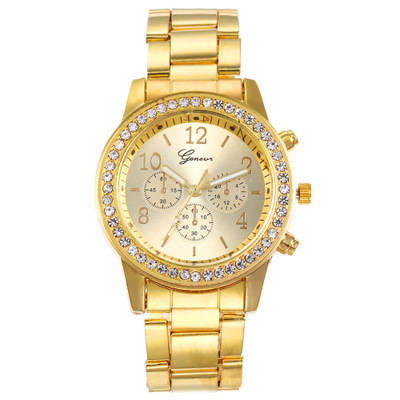 2021 High quality Women Watch Luxury Fashion Diamond crystal Studded Steel Three Eyes Quartz Watch Watch for women