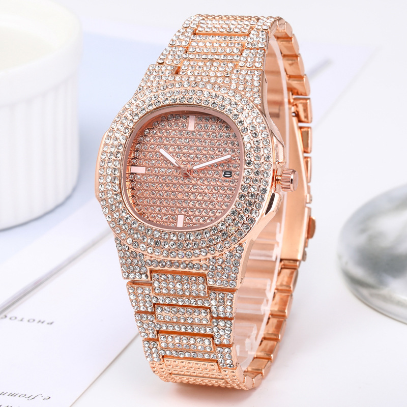 2021 High quality quartz watch Fashion Square Diamond Steel Band Watch calendar wristwatch women's Watch