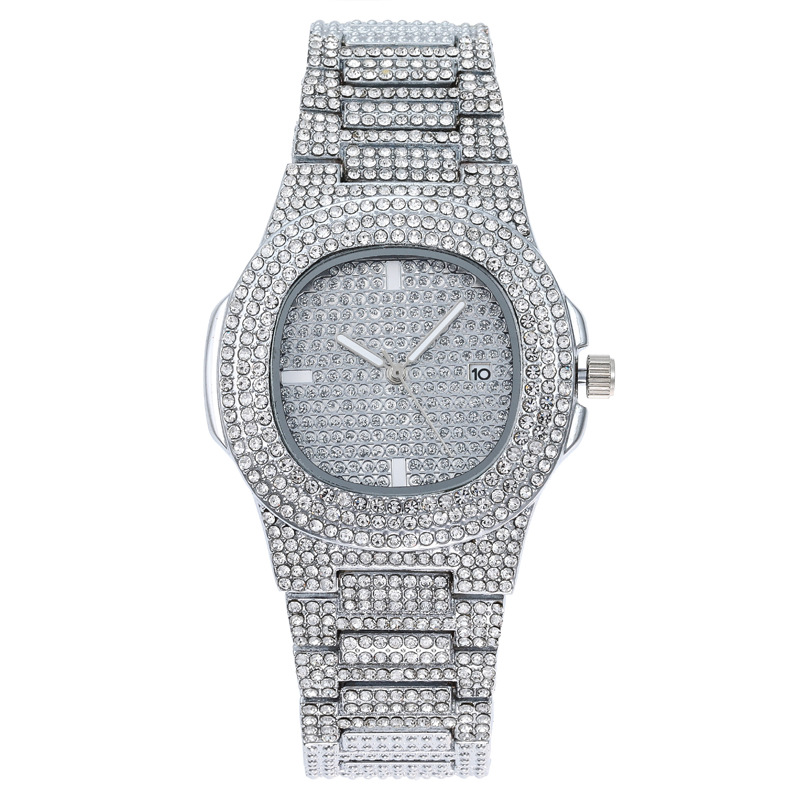 2021 High quality quartz watch Fashion Square Diamond Steel Band Watch calendar wristwatch women's Watch