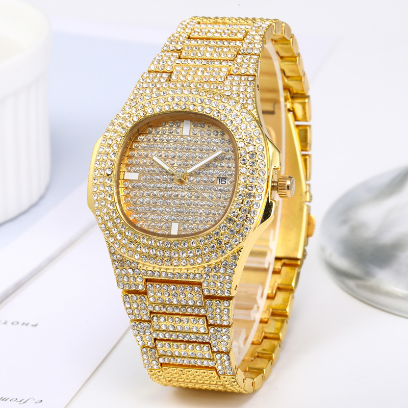 2021 High quality quartz watch Fashion Square Diamond Steel Band Watch calendar wristwatch women's Watch