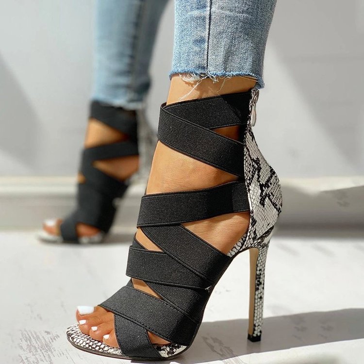 2021 High quality Women Sandal High Heels Gladiator Ankle Strap Woman Toe Stiletto Sexy Women Heels Femme Summer