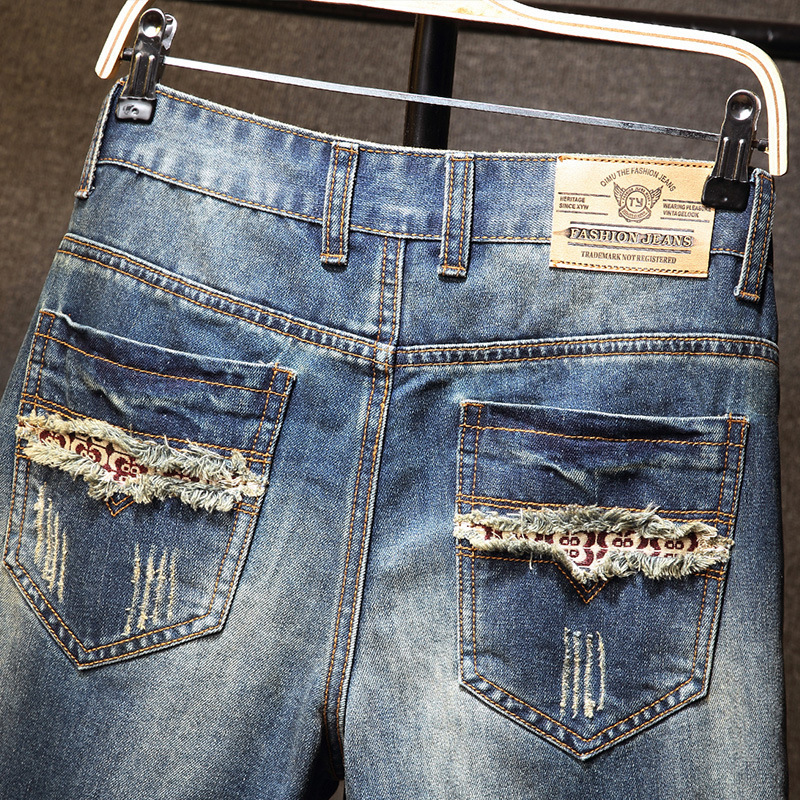2021 High quality Summer New Men's Ripped Short Jeans Streetwear Big Hole Fashion Slim Denim Shorts Clothes