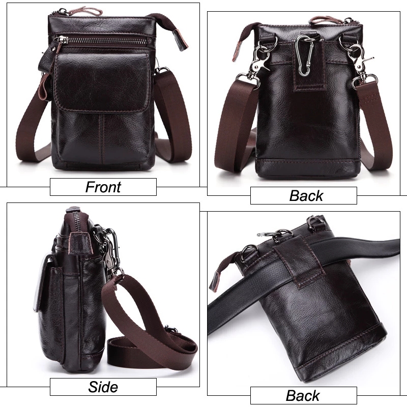 2021 High quality Men Vintage Shoulder Bag Fashion Business Leather Crossbody Sling Messenger Bags Chest Daypack