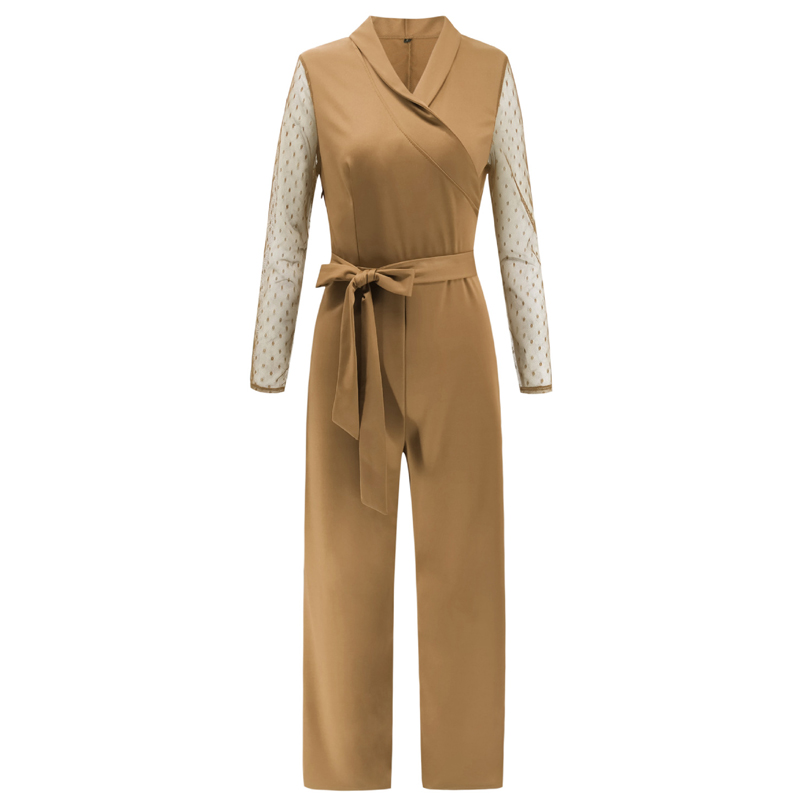 2021 High quality Fashion Long Sleeve Patchwork Elegant Jumpsuit Women Body Femme Bodycon Jumpsuits One Piece Tops