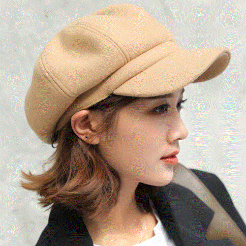 2021 High quality Women Solid Plain Octagonal Newsboy Cap Men Ladies Casual Wool Hat Winter Beret Women Painter Cap