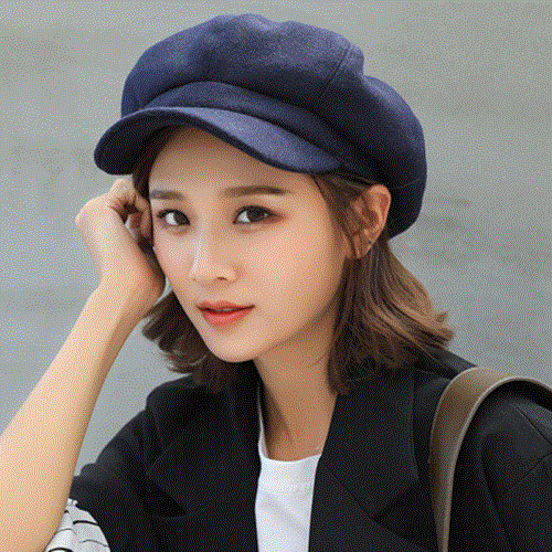 2021 High quality Women Solid Plain Octagonal Newsboy Cap Men Ladies Casual Wool Hat Winter Beret Women Painter Cap