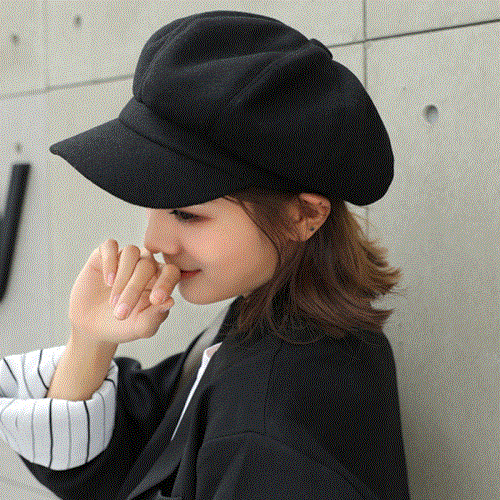 2021 High quality Women Solid Plain Octagonal Newsboy Cap Men Ladies Casual Wool Hat Winter Beret Women Painter Cap