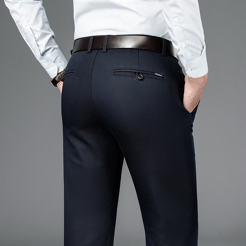 2021 High quality Spring New Men's Bamboo Fiber Business Casual Pants Classic Style Fashion Stretch Cotton Trousers