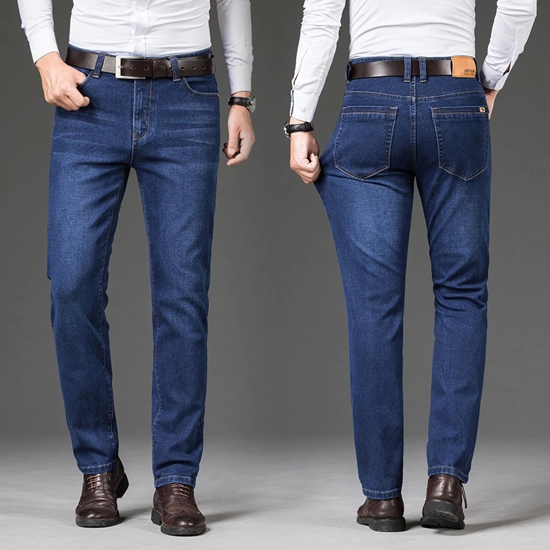 2021 High quality Men High Quality Trousers Soft Mens Pants Winter Thick Jean Fashion Big size