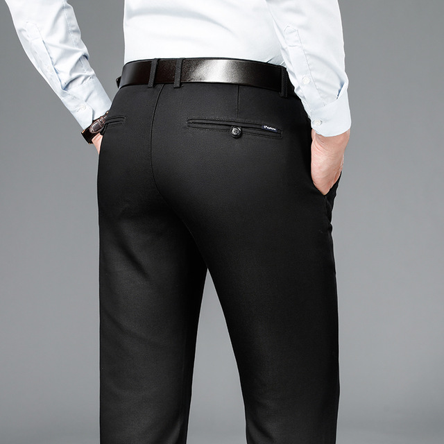2021 High quality Spring New Men's Bamboo Fiber Business Casual Pants Classic Style Fashion Stretch Cotton Trousers