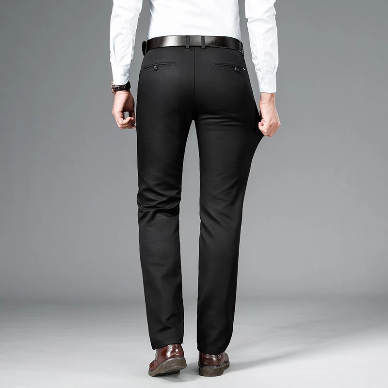 2021 High quality Spring New Men's Bamboo Fiber Business Casual Pants Classic Style Fashion Stretch Cotton Trousers
