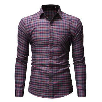 2021 High quality Cotton Plaid Shirt Men Casual Business Social Men Shirt Long Sleeve Top Quality Brand Mens  Shirts