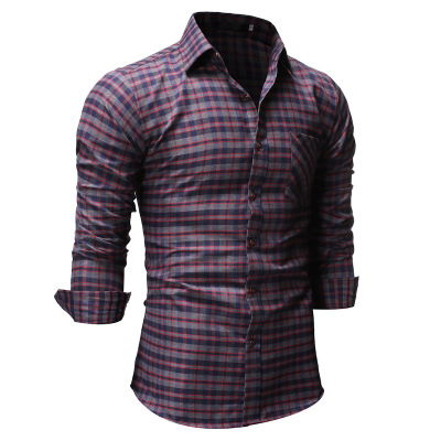 2021 High quality Cotton Plaid Shirt Men Casual Business Social Men Shirt Long Sleeve Top Quality Brand Mens  Shirts