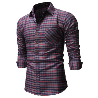 2021 High quality Cotton Plaid Shirt Men Casual Business Social Men Shirt Long Sleeve Top Quality Brand Mens  Shirts