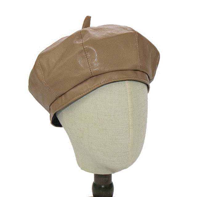 2021 High quality Fashion Women PU leather Berets Ladies Black Flat Beret Hat Autumn Winter Artist Hats Wholesale