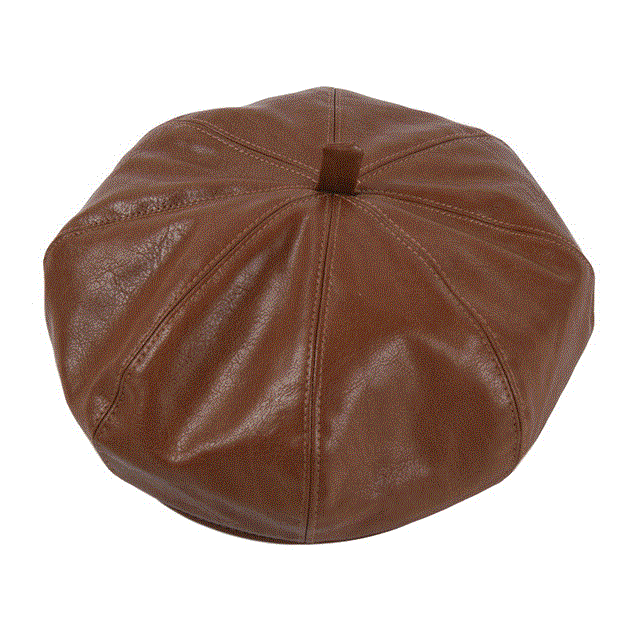 2021 High quality Fashion Women PU leather Berets Ladies Black Flat Beret Hat Autumn Winter Artist Hats Wholesale