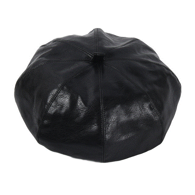 2021 High quality Fashion Women PU leather Berets Ladies Black Flat Beret Hat Autumn Winter Artist Hats Wholesale