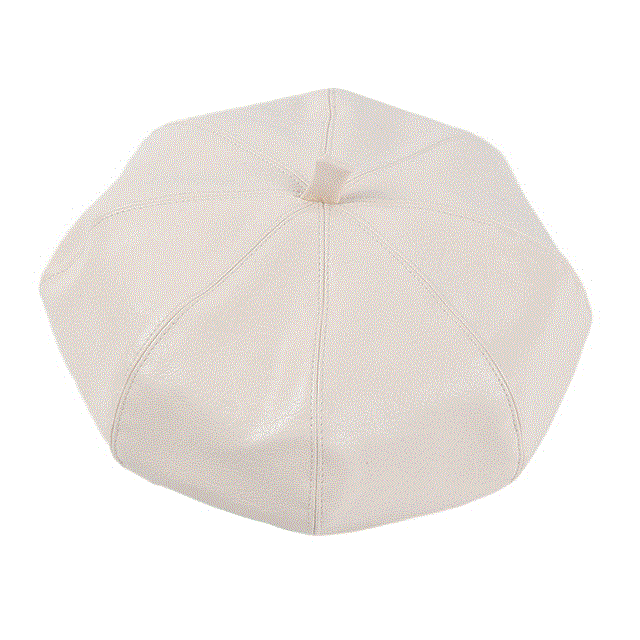 2021 High quality Fashion Women PU leather Berets Ladies Black Flat Beret Hat Autumn Winter Artist Hats Wholesale