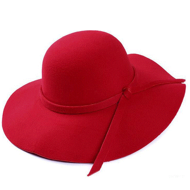 2021 High quality Retro Classic Women Fedora Bucket Sweet Caps Wide Brim Top Sun Hat Ladies Solid Fedoras