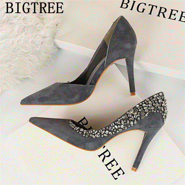 2021 High quality Red Heels Rhinestone Heels Extreme High Heels Pumps Women Shoes Bridal Shoes Designer Shoes
