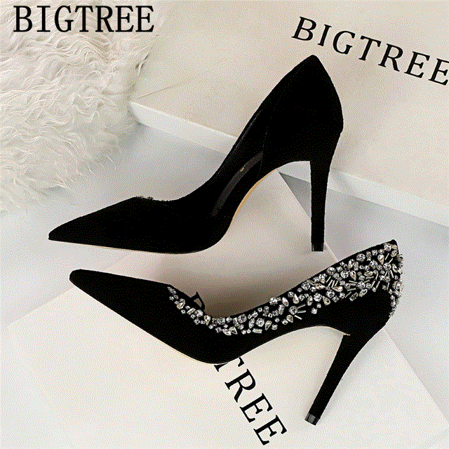 2021 High quality Red Heels Rhinestone Heels Extreme High Heels Pumps Women Shoes Bridal Shoes Designer Shoes