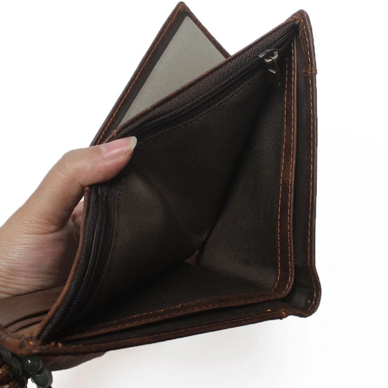 2021 High quality Men Wallet Credit Business Card Holders Vintage Brown Leather Wallet Purses Dropshipping