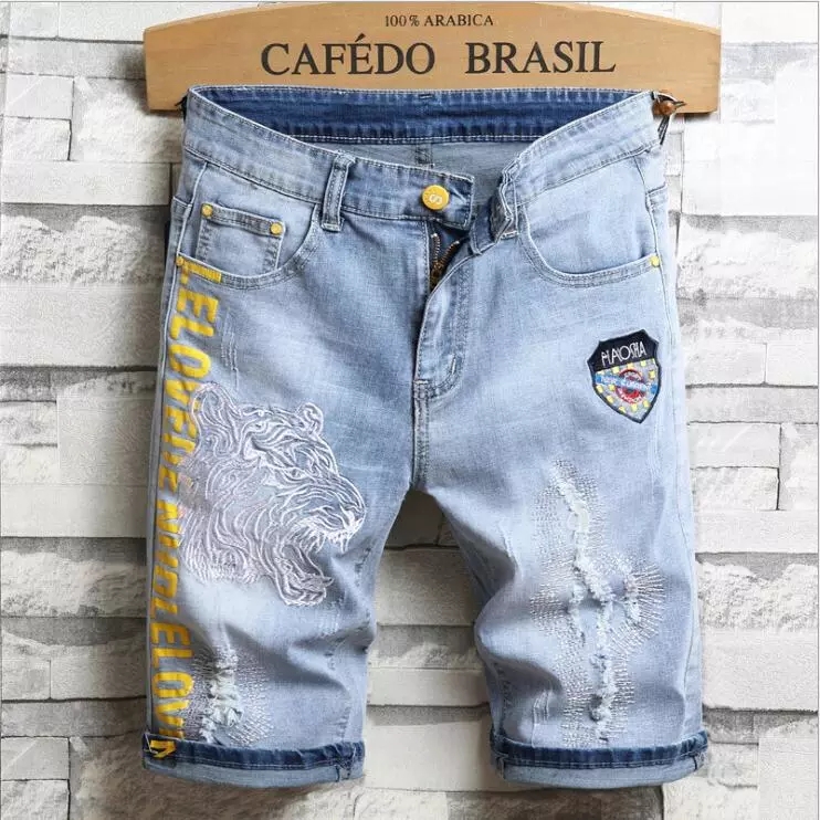 2021 High quality Men Denim Jeasn Straight Slim Fit Jeans Pants Good Quality Men Ripped Jeans