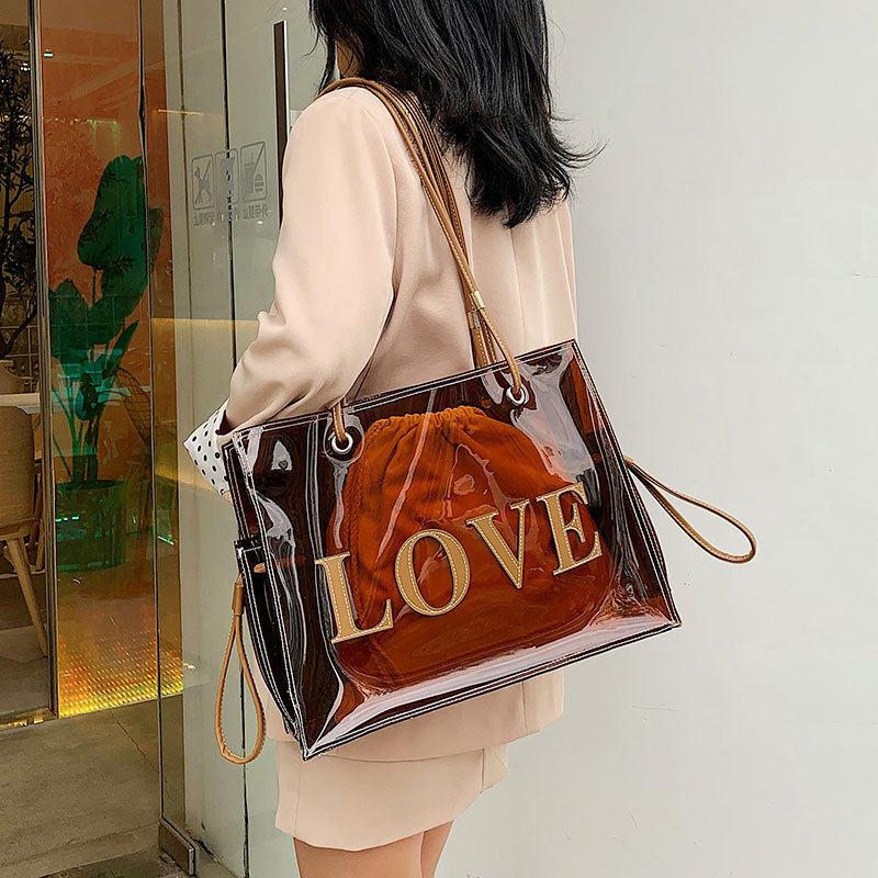 2021 High quality S.IKRR Summer Fashion Women Bags  Clear Handbag Chain Shoulder Bag  Bags