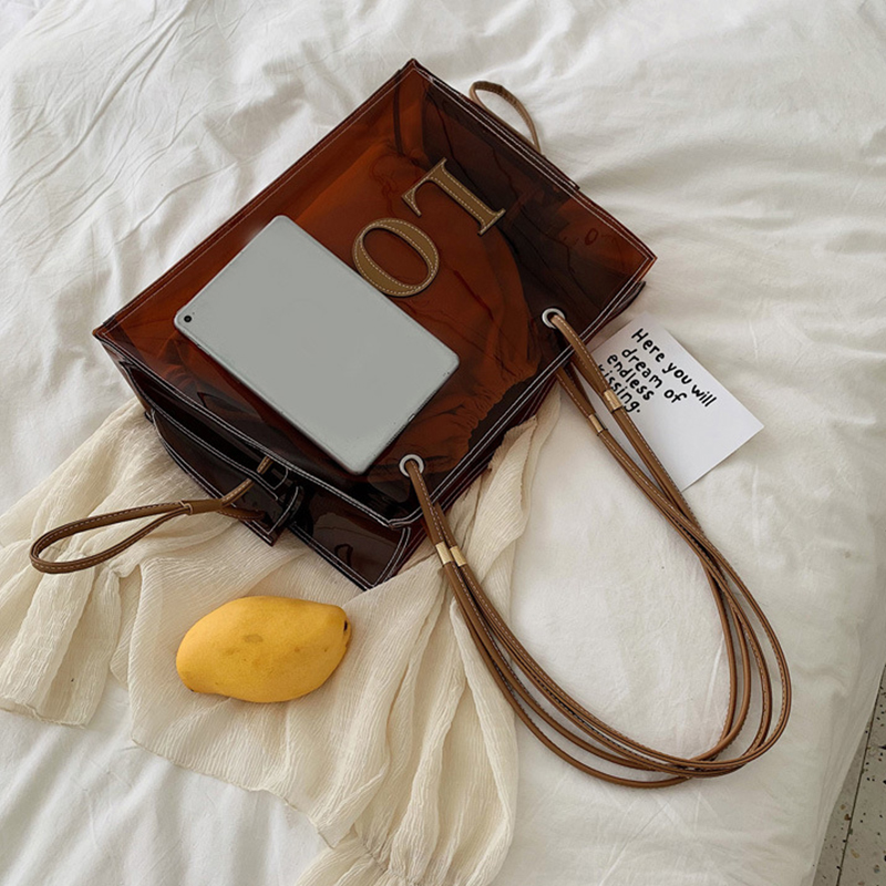 2021 High quality S.IKRR Summer Fashion Women Bags  Clear Handbag Chain Shoulder Bag  Bags