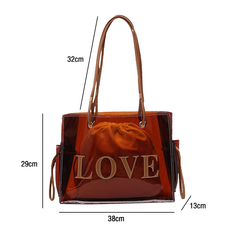 2021 High quality S.IKRR Summer Fashion Women Bags  Clear Handbag Chain Shoulder Bag  Bags