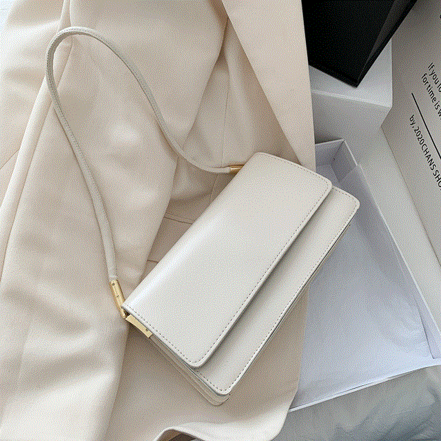 2021 High quality Soft PU Leather Baguette Shoulder Bags For Women Simple Armpit Bag Lady Solid Color Handbags