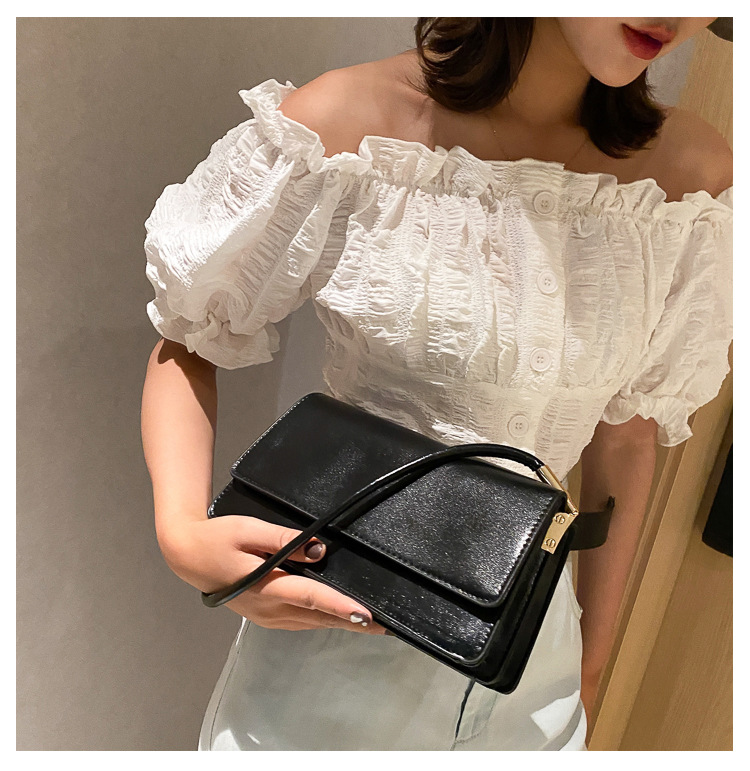 2021 High quality Soft PU Leather Baguette Shoulder Bags For Women Simple Armpit Bag Lady Solid Color Handbags