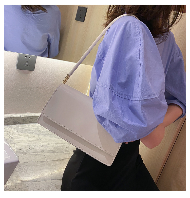 2021 High quality Soft PU Leather Baguette Shoulder Bags For Women Simple Armpit Bag Lady Solid Color Handbags