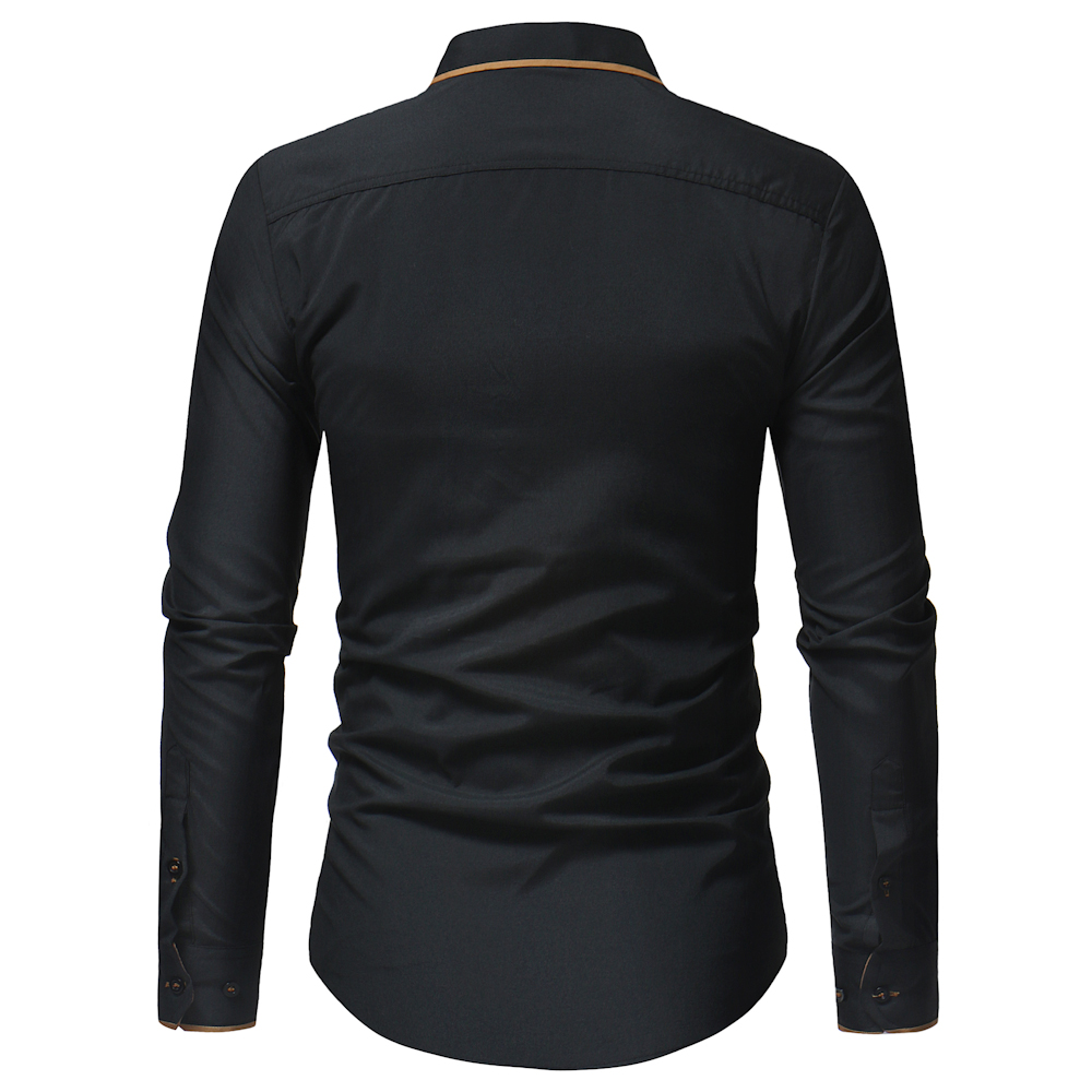2021 High quality Fashion Brand Long Sleeve Shirt Men Korean Slim Double Collar Design Casual Dress Shirt Plus Size