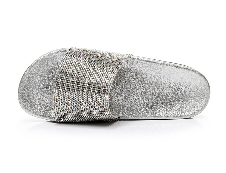 2021 High quality Summer Women Crystal Diamond Slippers Bling Beach Flip Flops Ladies Sandals Casual Shoes plus Size
