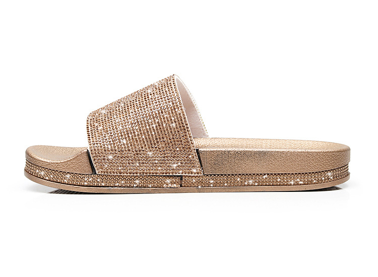 2021 High quality Summer Women Crystal Diamond Slippers Bling Beach Flip Flops Ladies Sandals Casual Shoes plus Size