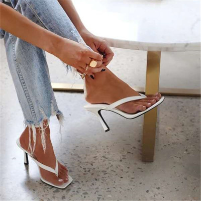 2021 High quality Women High Heels Slippers Ladies Mules Shoes Women Pumps Fashion Female Lady Outside Slippers Shoes