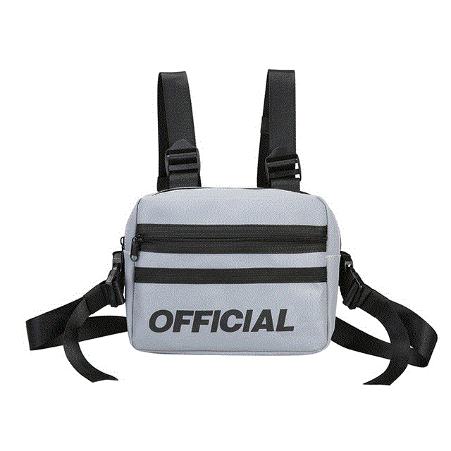 2021 High quality Trendy Reflective Chest Bag Man HipHop Tactical Streetwear Women Party Light Waist Packs Chest bags