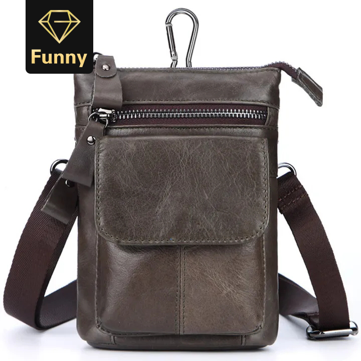2021 High quality Men Vintage Shoulder Bag Fashion Business Leather Crossbody Sling Messenger Bags Chest Daypack