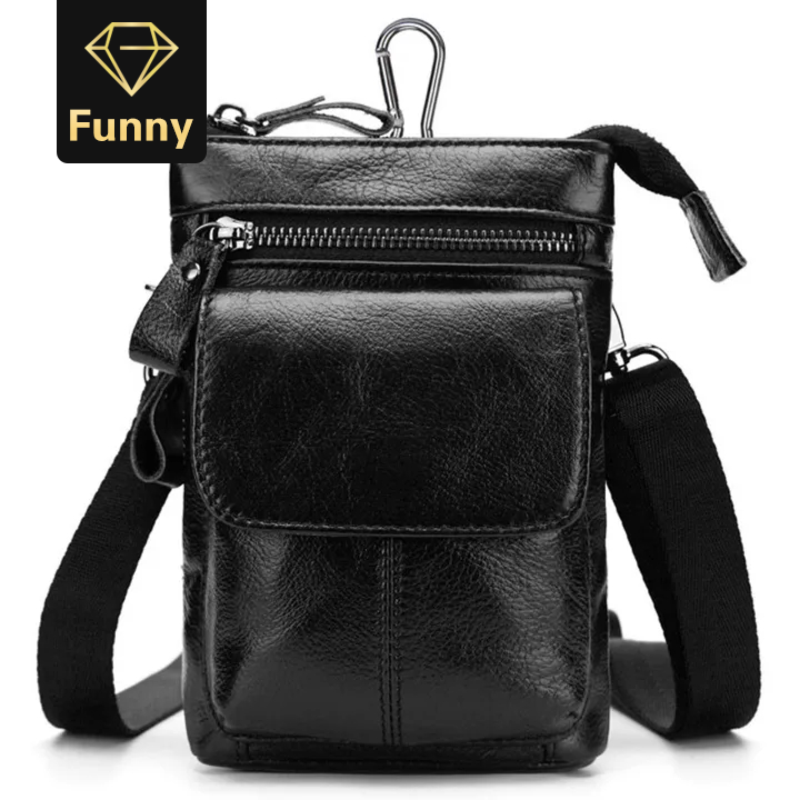 2021 High quality Men Vintage Shoulder Bag Fashion Business Leather Crossbody Sling Messenger Bags Chest Daypack