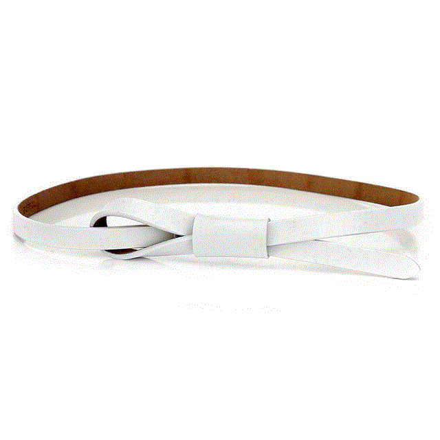 Women Thin Leather Women Belt Casual Knot Belts for Dresses Autumn Camel Self Tie Strap Accessories