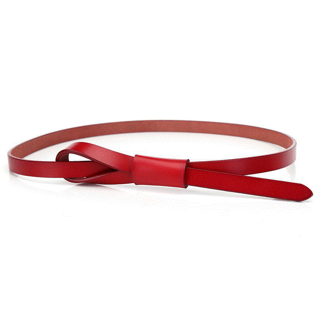 Women Thin Leather Women Belt Casual Knot Belts for Dresses Autumn Camel Self Tie Strap Accessories