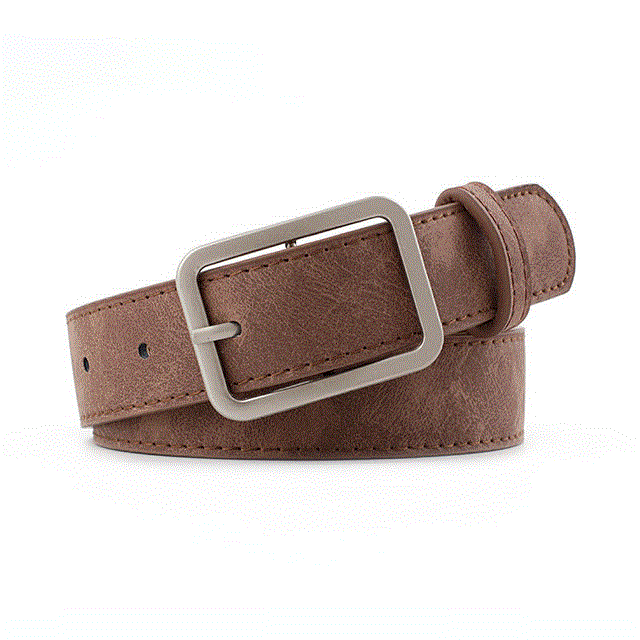 Wide Leather Waist Strap Belt high quality Women Square Metal Buckle belts Female Belts for Jeans