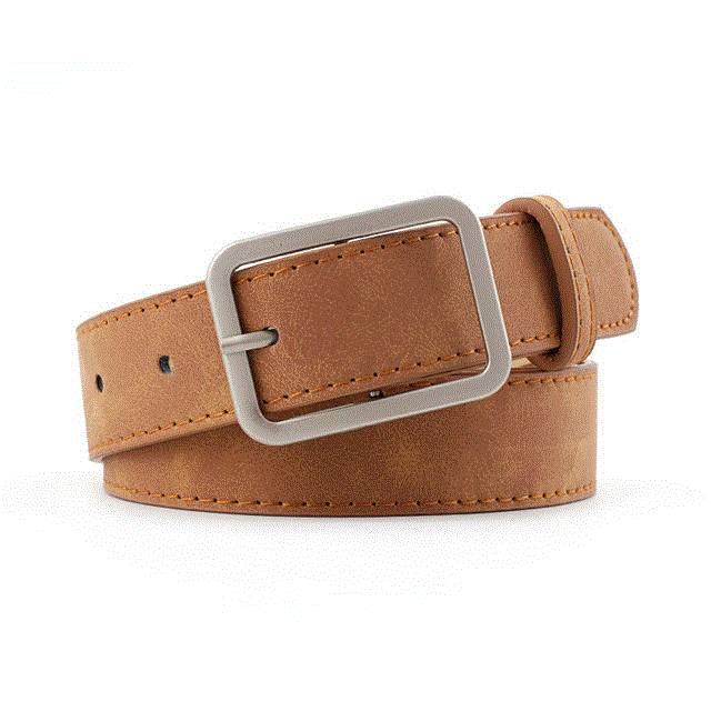 Wide Leather Waist Strap Belt high quality Women Square Metal Buckle belts Female Belts for Jeans