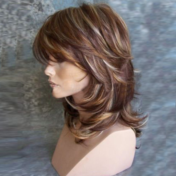 Women Long Natural Wave Wigs Wave Blonde Brown Natural Synthetic Wig Heat Resistant Hair Wigs