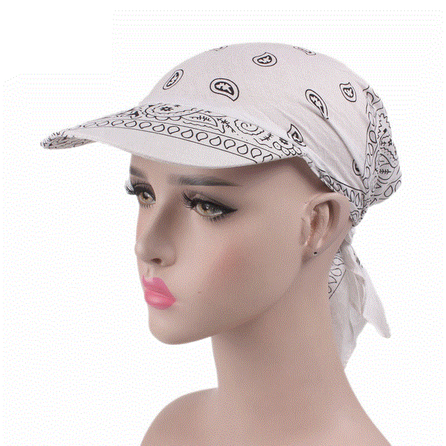 Fashion Women Men Unisex Cotton Hat Square Scarf Cap Soft Headscarf Cap Outdoor Brim Sunshade Hats