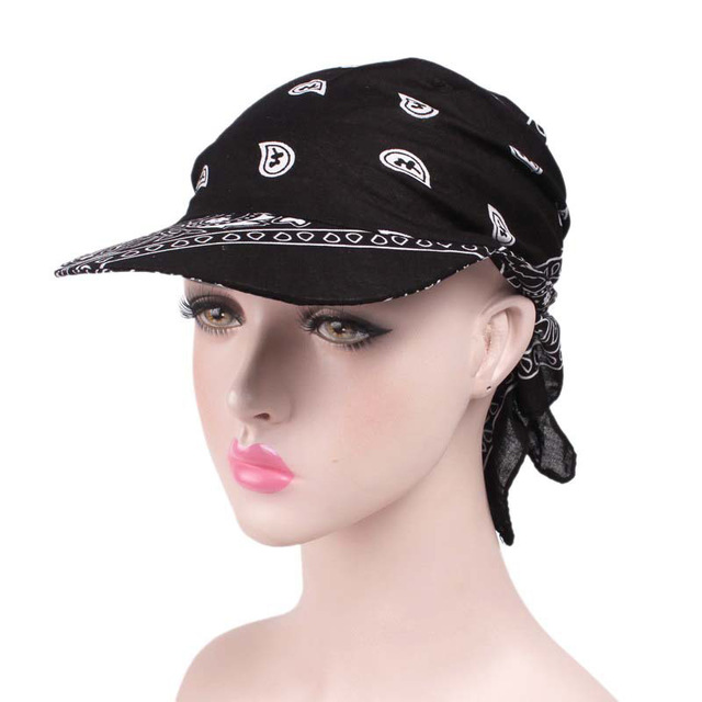 Fashion Women Men Unisex Cotton Hat Square Scarf Cap Soft Headscarf Cap Outdoor Brim Sunshade Hats